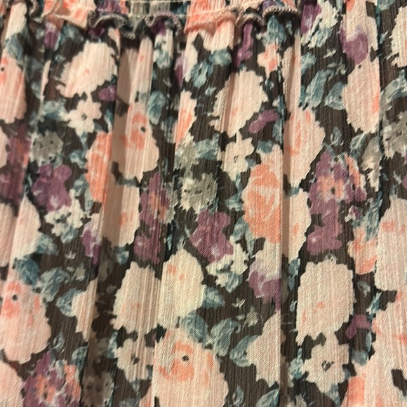 Colorful Pastel Floral Maxi Ruched Sundress w/ Puffed Sleeves Size Small - Picture 6 of 9